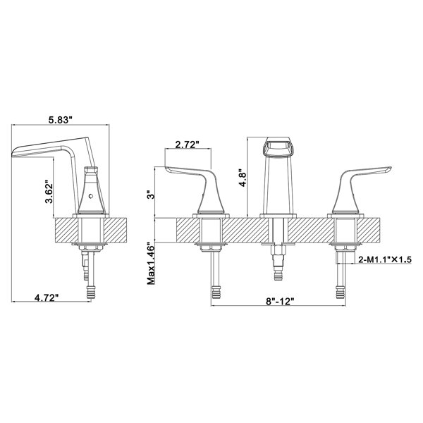 KARWORS Widespread Bathroom Faucet With Drain Assembly Wayfair